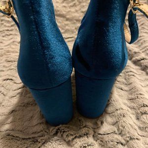 Tourquoise Satin Ankle Strap Heel